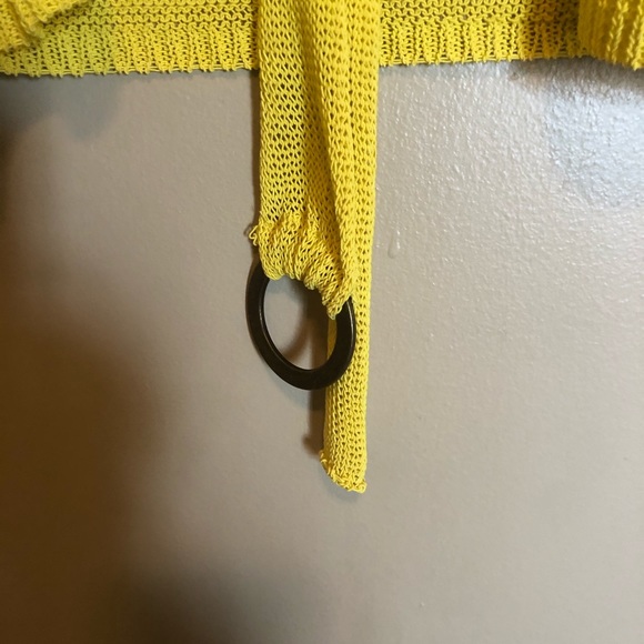 Free People Oh Hello Bright Yellow Belted Cardigan - Picture 6 of 8